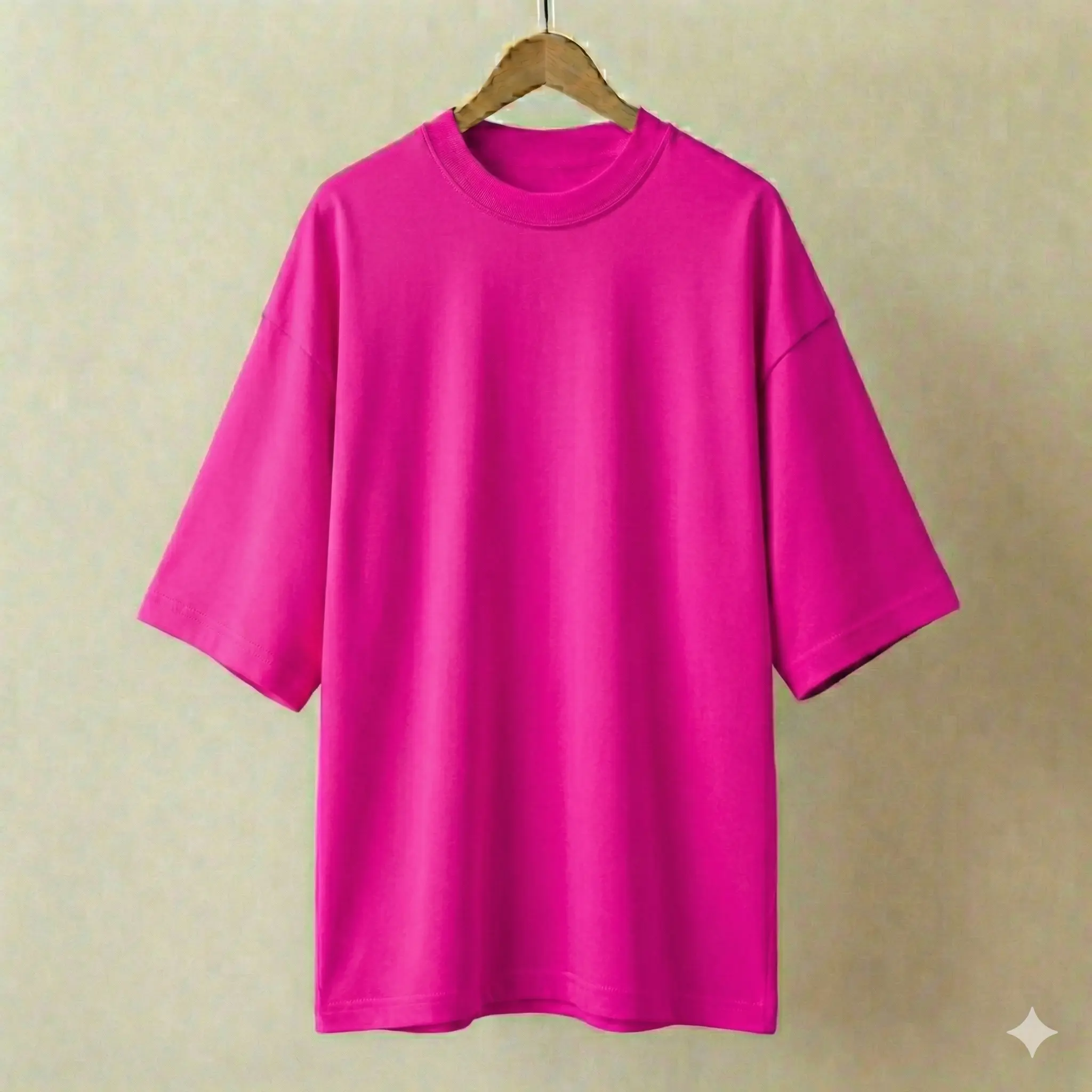 magenta drop Solid Color Drop Shoulder