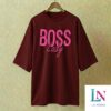 Boss lady Burgendy drop shoulder DTF design drop shoulder