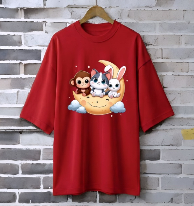 Printed drop shoulder t-shirt