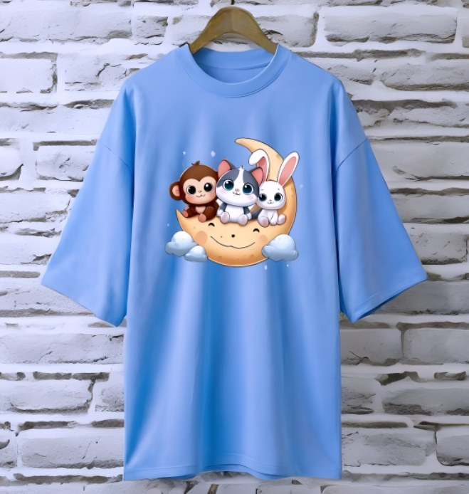 Printed drop shoulder t-shirt