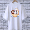 3 Animal WHITE drop shoulder Printed drop shoulder t-shirt