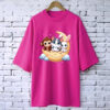 3 Animals magenta drop shoulder Printed drop shoulder t-shirt