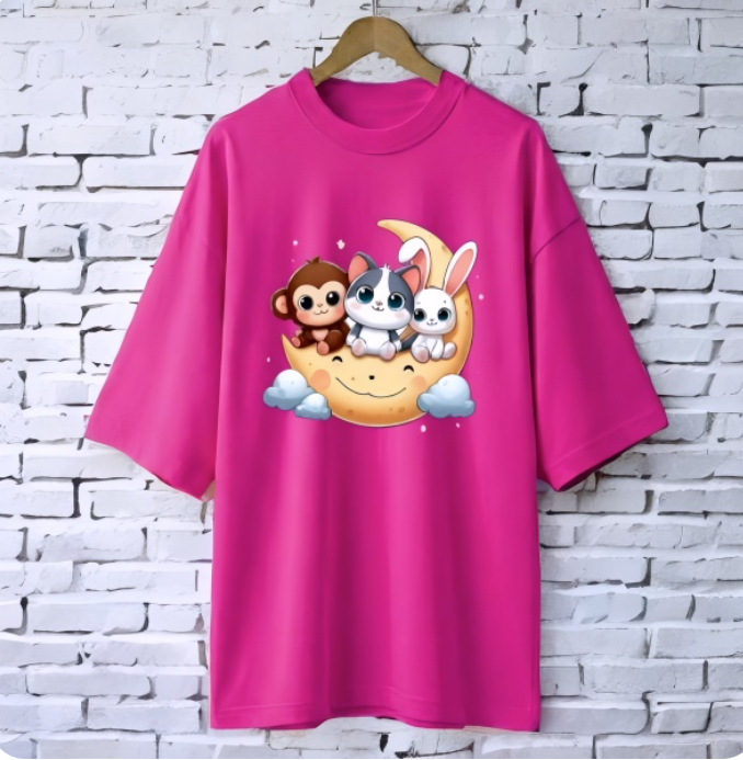 Printed drop shoulder t-shirt