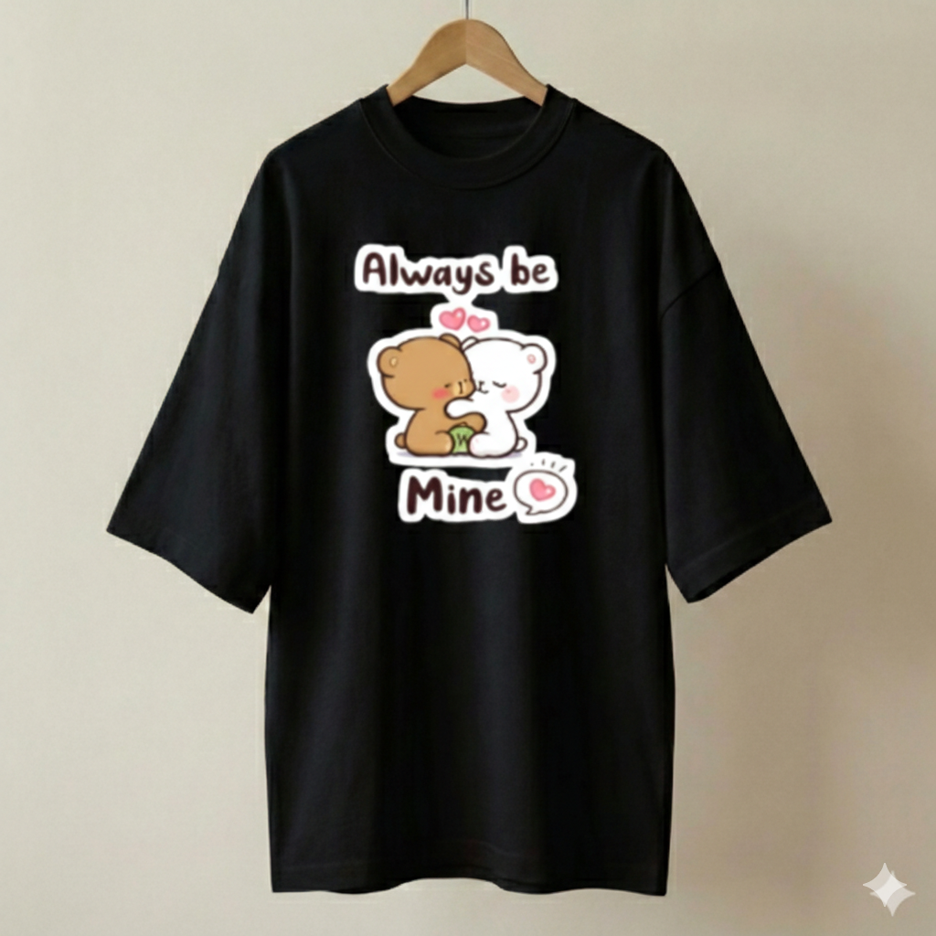 Always be mine black drop shoulder