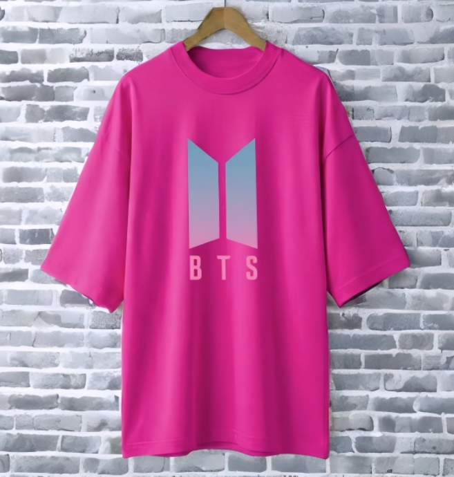 BTS magenta drop shoulder Printed drop shoulder t-shirt