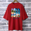 Beach life Maroon drop shoulder Printed drop shoulder t-shirt