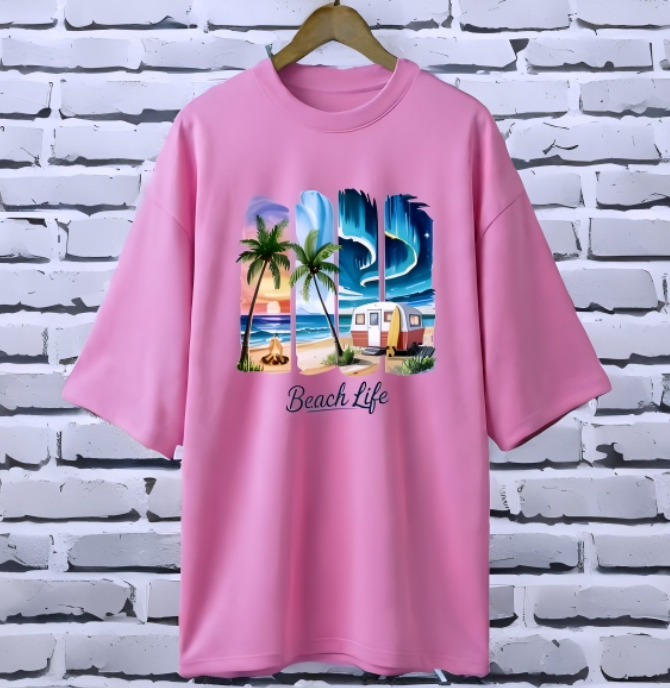 Printed drop shoulder t-shirt