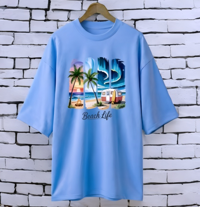 Printed drop shoulder t-shirt