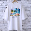 Beach life WHITE drop shoulder Printed drop shoulder t-shirt