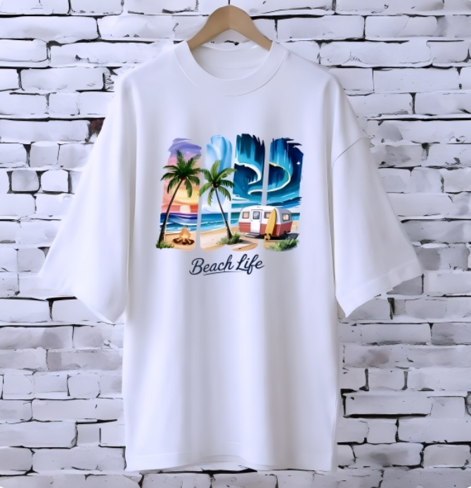 Printed drop shoulder t-shirt