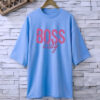 Boss lady Sky Blue drop shoulder Printed drop shoulder t-shirt