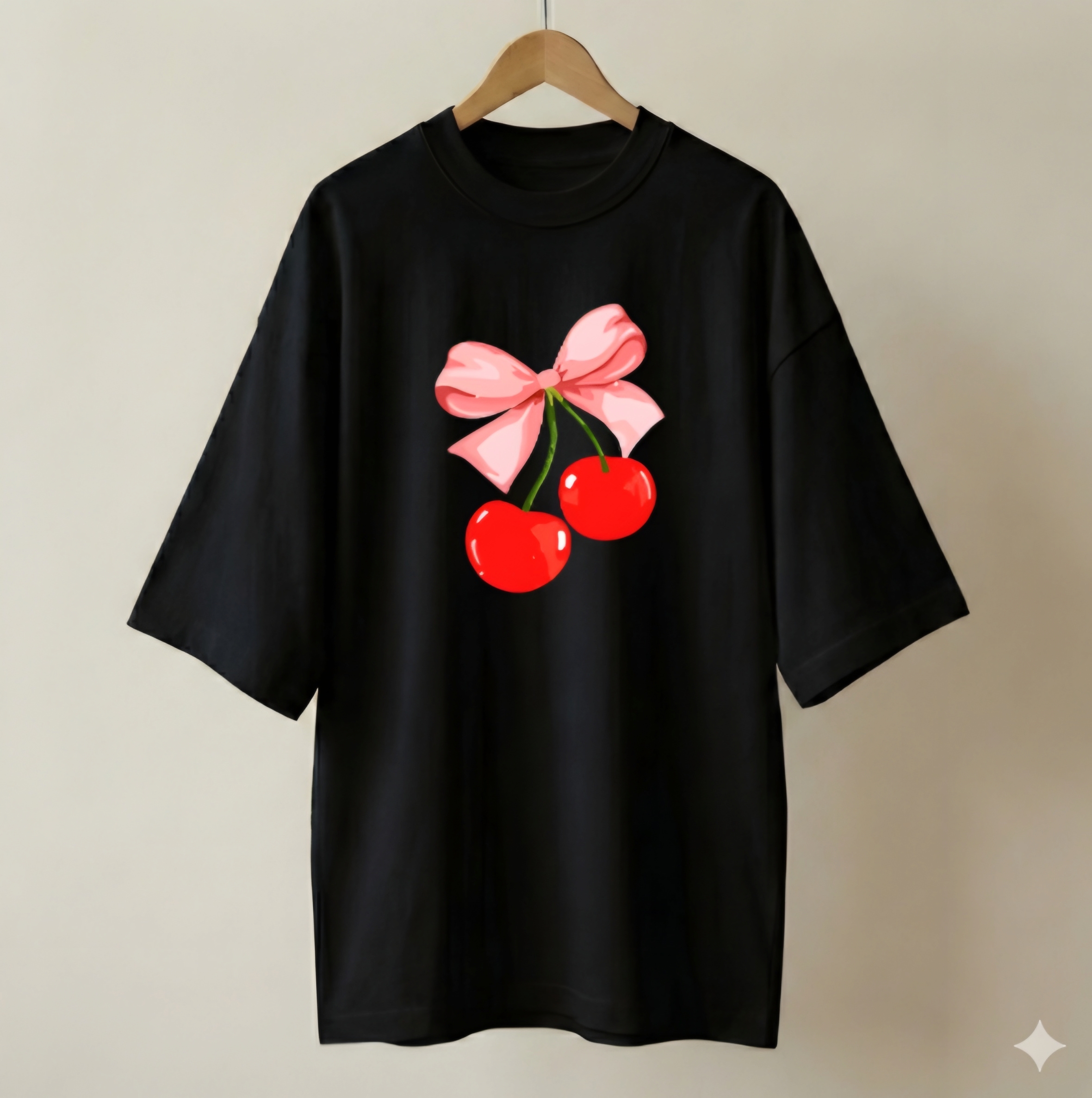 Cherry black drop shoulder