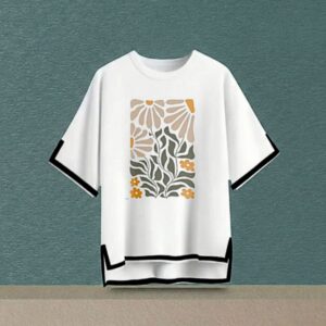 Sleeve cut design drop shoulder with print