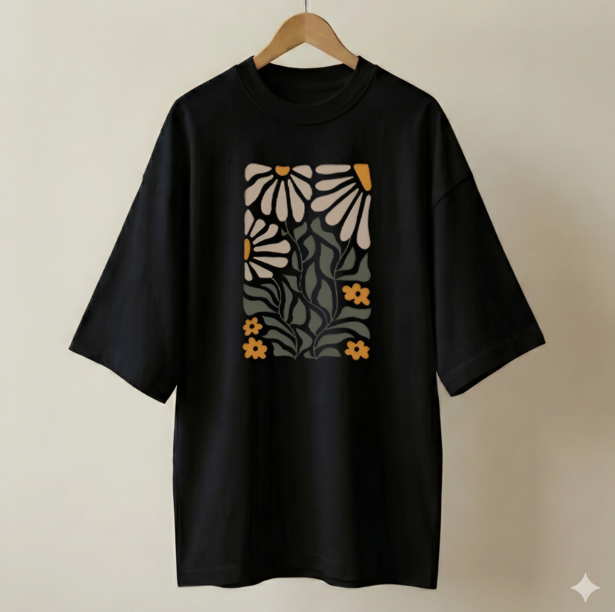 Floral Black Drop Shpulder