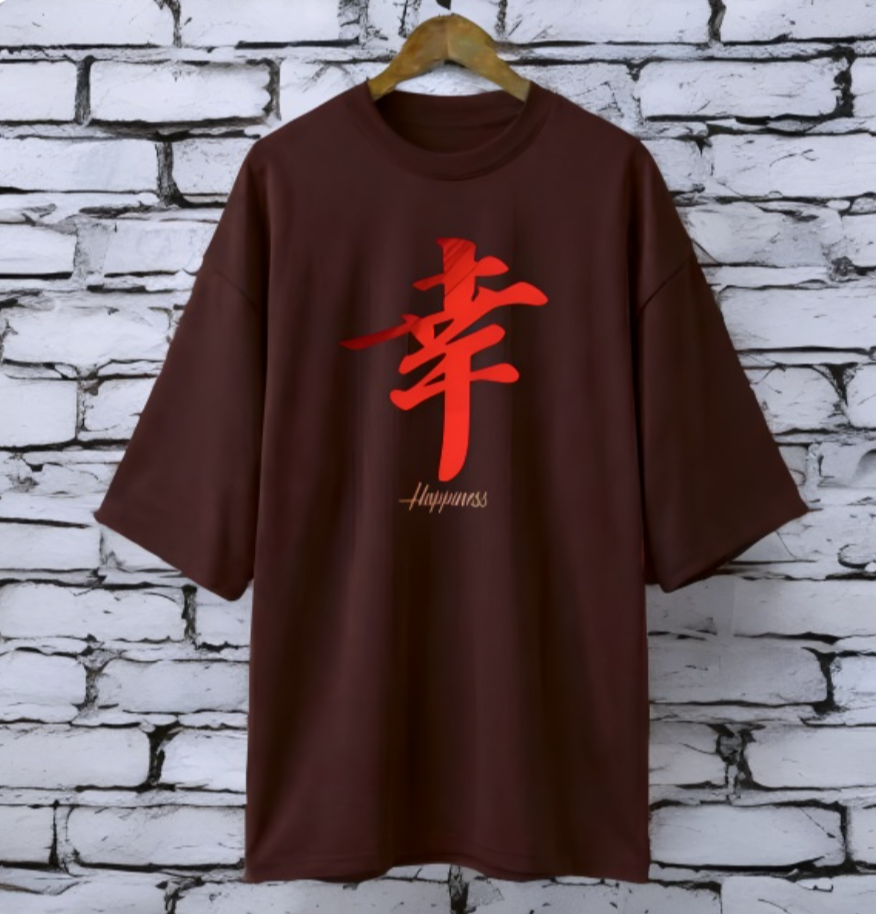 Happines japanese Coffee Drop Shoulder