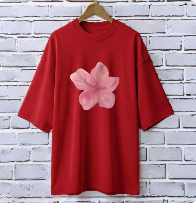 Joba Maroon drop shoulder Printed drop shoulder t-shirt