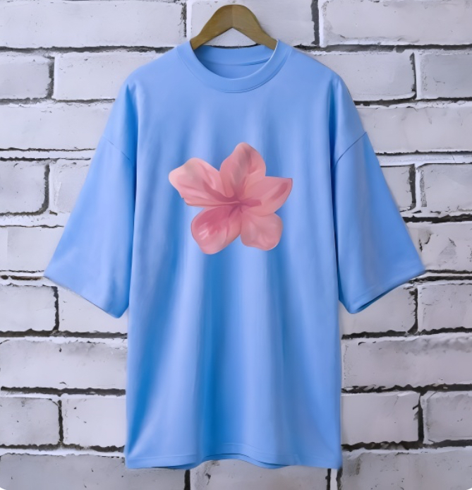 Joba Sky Blue drop shoulder Printed drop shoulder t-shirt