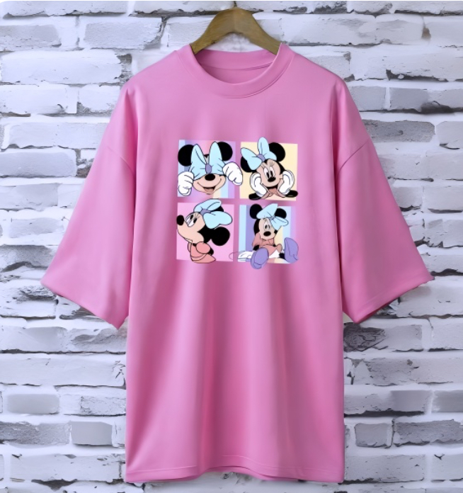 Mini mouse PINK drop shoulder Printed drop shoulder t-shirt