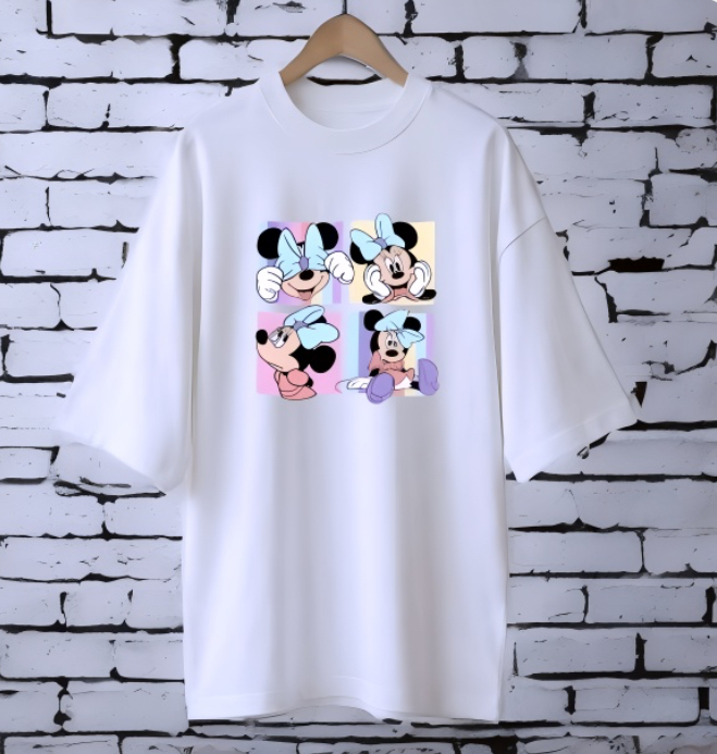 Mini mouse WHITE drop shoulder Printed drop shoulder t-shirt