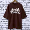 Social phobia Coffee Drop Shoulder Printed drop shoulder t-shirt