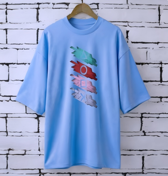 Squid game Sky Blue drop shoulder Printed drop shoulder t-shirt