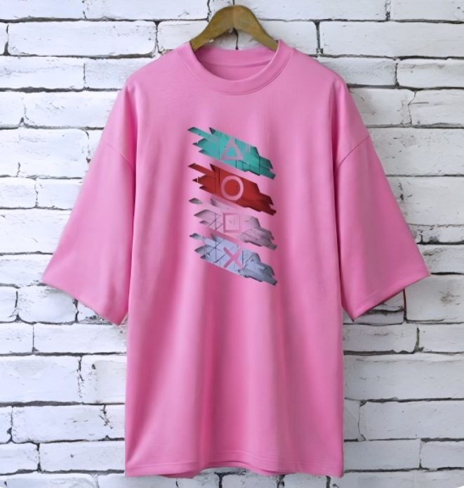 Squid games PINK drop shoulder Printed drop shoulder t-shirt