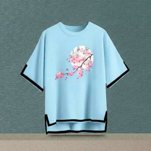 Sleeve cut design drop shoulder with print