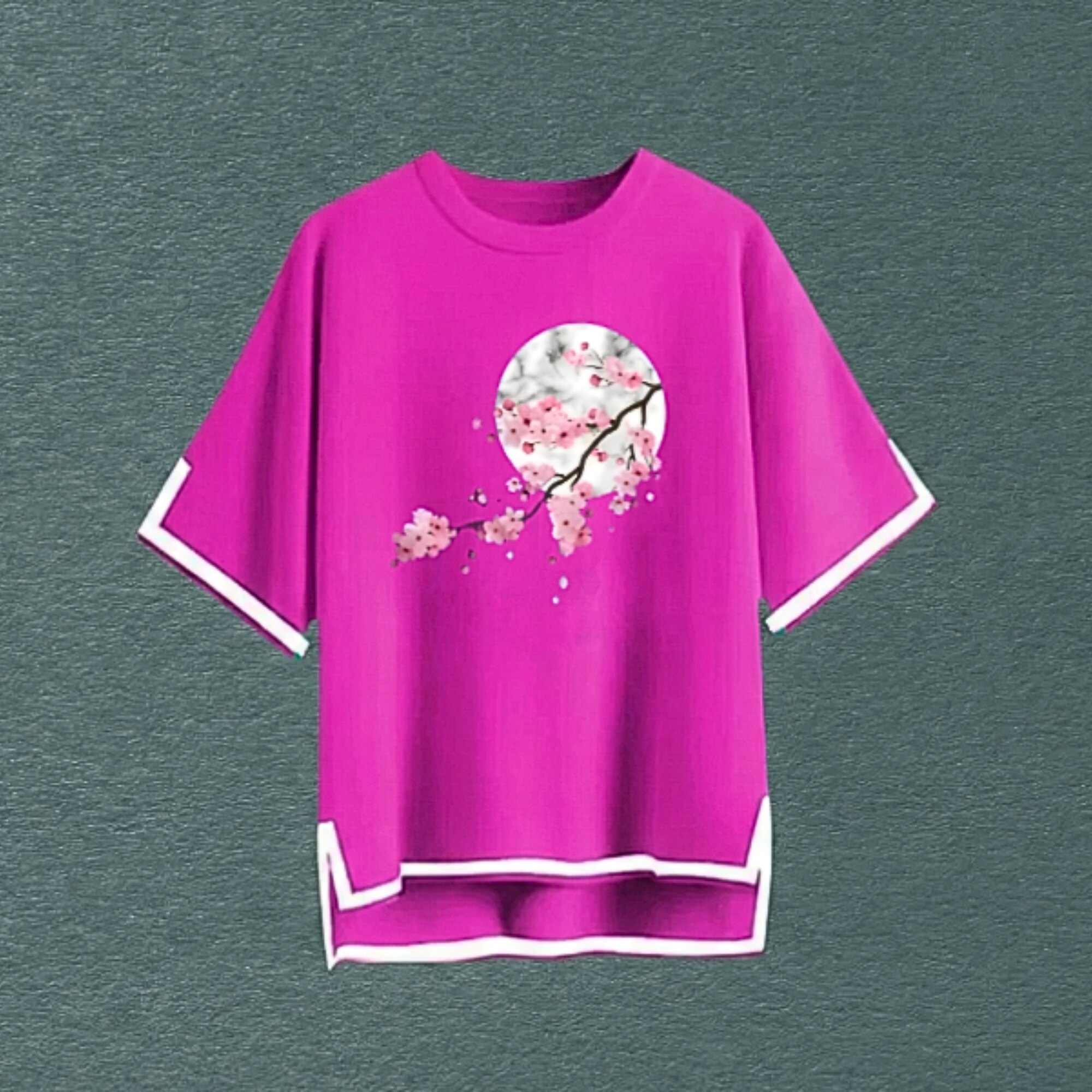 Sleeve cut design drop shoulder with print