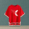 Sleeve cut design drop shoulder with print