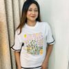 Sleeve cut design drop shoulder with print