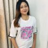 Sleeve cut design drop shoulder with print