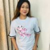 Sleeve cut design drop shoulder with print