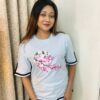 Sleeve cut design drop shoulder with print