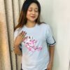 Sleeve cut design drop shoulder with print