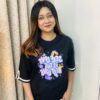 Self love black Drop shoulder Sleeve cut design drop shoulder with print