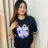 Self love black Drop shoulder Sleeve cut design drop shoulder with print