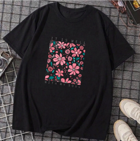 Printed drop shoulder t-shirt