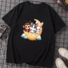 three animal black Printed drop shoulder t-shirt